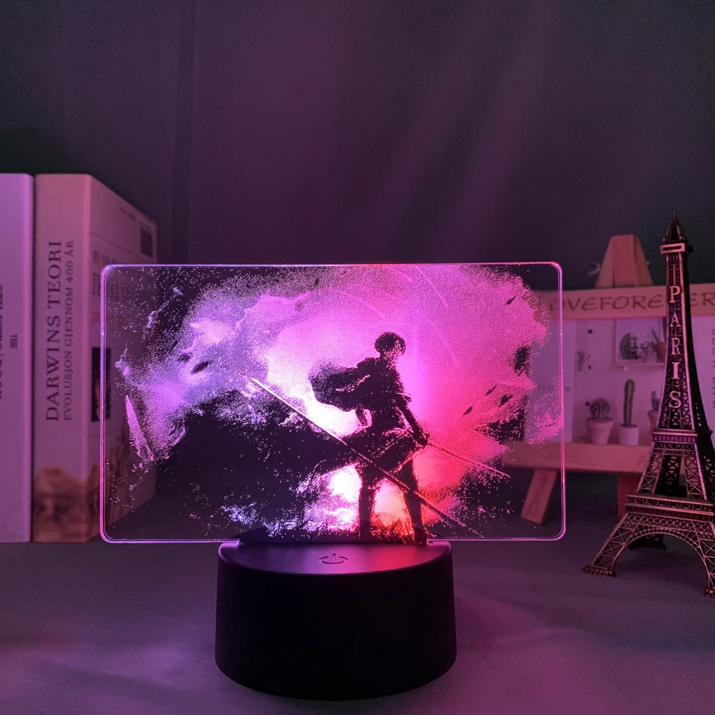 Colorful Anime Two Tone Lamp Attack on Titan for Kid Bedroom Decor Birthday Gift Nightlight Manga AOT Dual Color Led Night Light