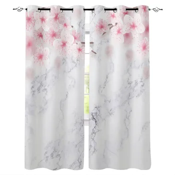 

Marble Peach Pink Printed Window Curtains Living Room Bedroom Curtains Polyester Cloth Home Decor