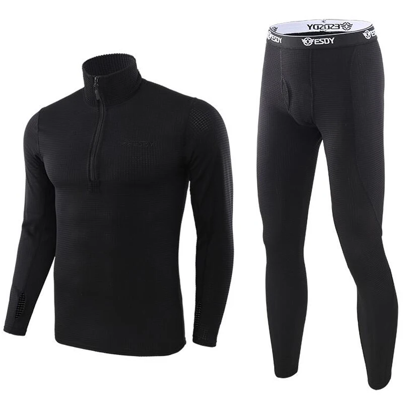 ESDY Fleece Thermal Underwear Men Autumn Winter Warm Long Johns Fitness Sports Compression Breathable Leggins Thermo Tracksuit thermal underwear set thermal underwear