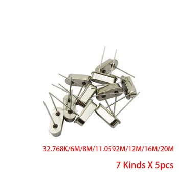 

Hc-49s Crystal Oscillator Electronic Kit Resonator Ceramic Quartz Resonator 49 Dip 7 Kind X 5pcs 32.768K 6 8 11.0592 12 16 20Mhz