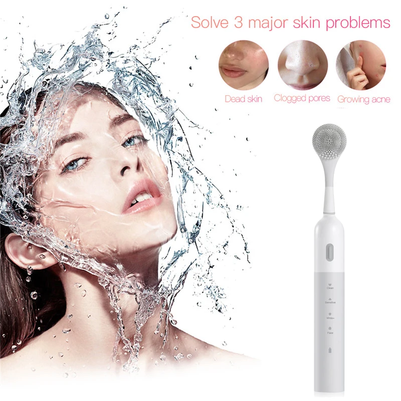 Multifunctional 2In1 Electric Toothbrush USB Charging Silicone Cleansing Brush Toothbrush Adults Multifunctional 2In1 Electric Toothbrush USB Charging Silicone Cleansing Brush Toothbrush Adults