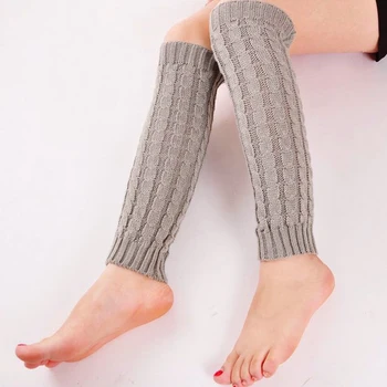 

Winter Warm Twisted Leg Socks Solid Acrylic Knitted Tight Ladies Stocking Over Knee Thigh High Leg Warmers Long Boot Socks Women