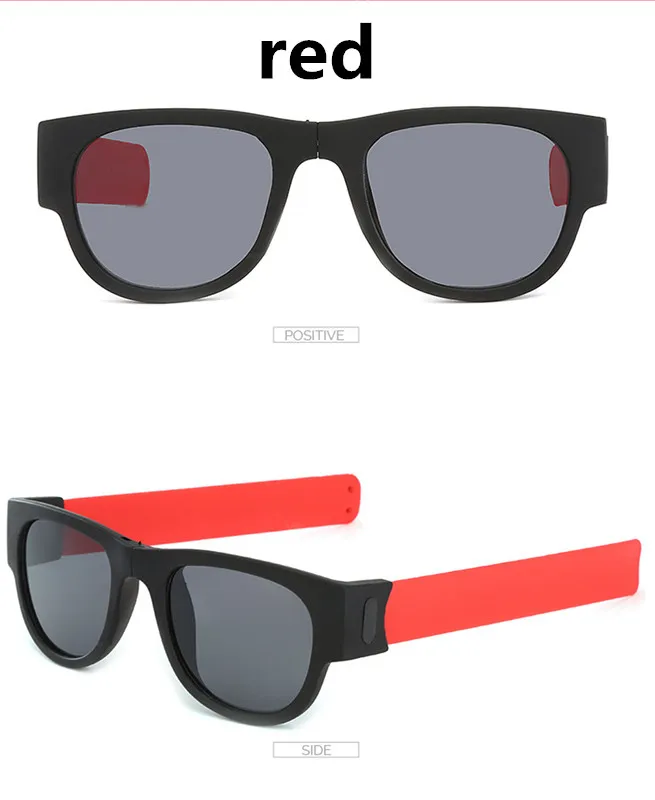 Красный сын UV400 складные солнцезащитные очки личности поляризатор вождения спортивные солнцезащитные очки