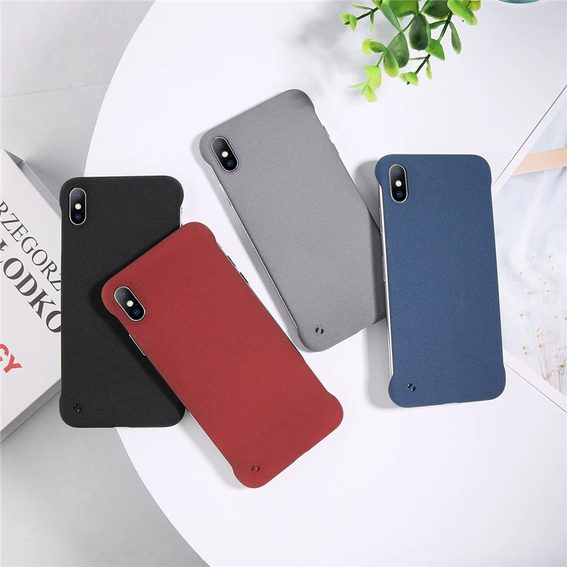 

Ottwn Fashion Frameless Phone Cases For iphone 6 6S 7 8 Plus X XS Max XR Candy Color Hard Plastic Phone Back Case Cover Shells
