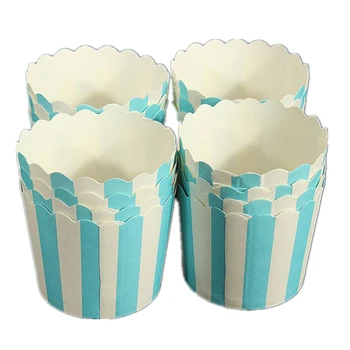 

New 50 X Cupcake Wrapper Paper Cake Case Baking Cups Liner Muffin Dessert Baking Cup,Blue Striped