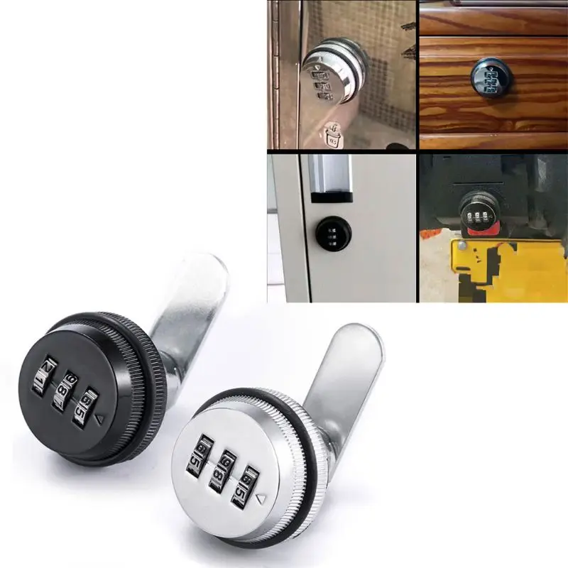 

3-Digit Combination Mailbox Lock 7/8" Rotary Tongue Cam Lock for Cabinet Drawer