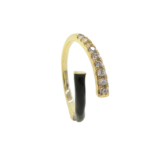 2020 new colorful pink green blue color Neon enamel adjustable size finger ring for women fluorescent fashion jewelry black