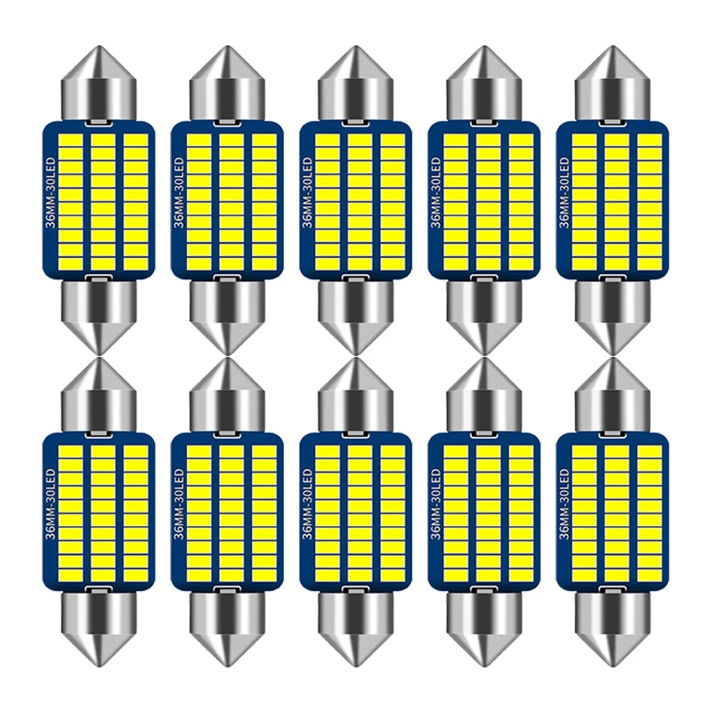 10 PCS C10W C5W Festoon LED Bulb 31/36/39/41/42mm Light Canbus Error Free 12V Car Interior Dome Trunk License Plate Lamps | Автомобили и
