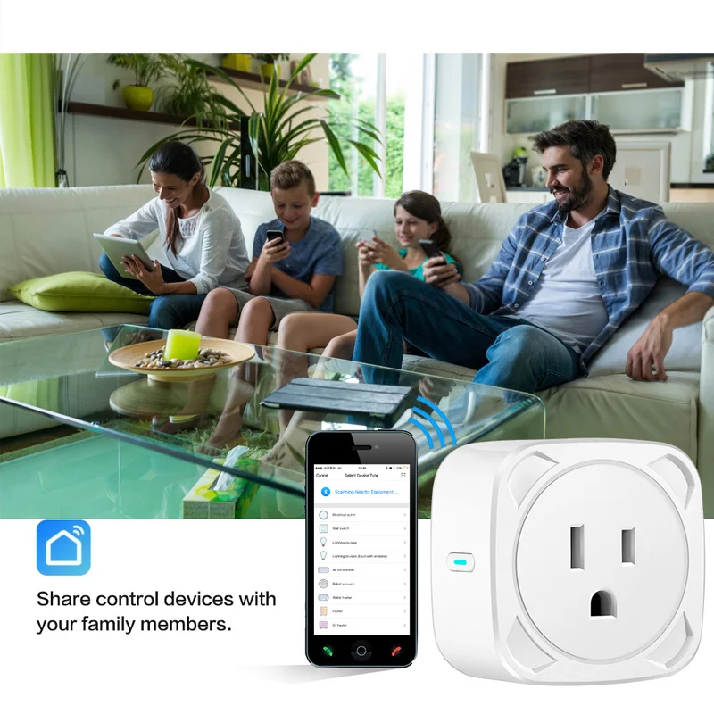 Умная розетка Alexa Smart Life с поддержкой Wi Fi для умного дома подходит устройств Google Home