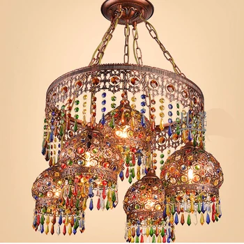 

Southeast Asia Thai Style Crystal pendant light Bohemia Living Room Bedroom Restaurant Beauty Salon Yoga pendant lamp WL5051141