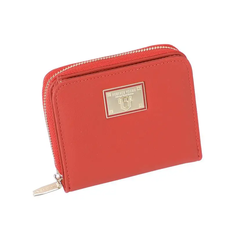 Unishow кошелек женский маленький женский кошелек на молнии короткий брендовый дизайнерский мини-кошелек для монет Дамский кошелек для девочек держатель для карт кошелек - Цвет: Brick red