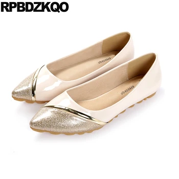 

flats sequin 10 glitter pointed toe metal designer shoes women luxury 2019 china beautiful 11 fitness large size genuine leather