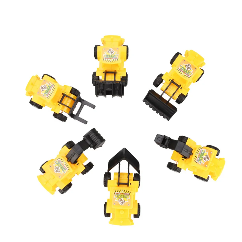 6Pcs Kids Mini Excavator Model Car Toys Engineering Vehicle Car Model Excavator Boy Educational Toy Gift 2