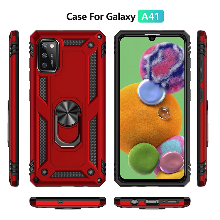 for Samsung Galaxy A41 Armor Shockproof Case for Samsung Galaxy A41 A 41 Military Drop Protective Car Holder Ring Case Cover silicone cover with s pen