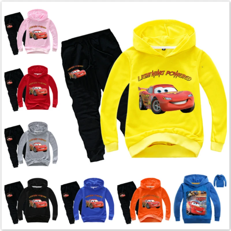 Children Cartoon Pixar Cars Lightning McQueen Top Sweatshirt Hoodie Pants  2pcs Set Sportsuit Baby Boy Clothing Girl Outfits Suit|Clothing Sets| -  AliExpress