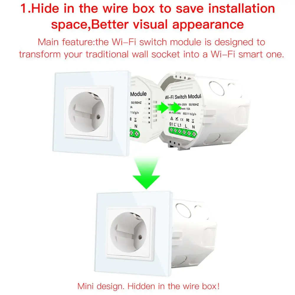 MoesHouse MS-104 AC90-250V двухсторонний wifi дистанционный переключатель освещения Diy выключатель модуль жизни приложение дистанционное управление дома Din рейка монтаж