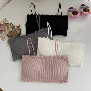 

Free Shipping New Fashion Wrap Bra Short Sexy Gather Anti Walk Light Chest Bottom Strap Vest White Women