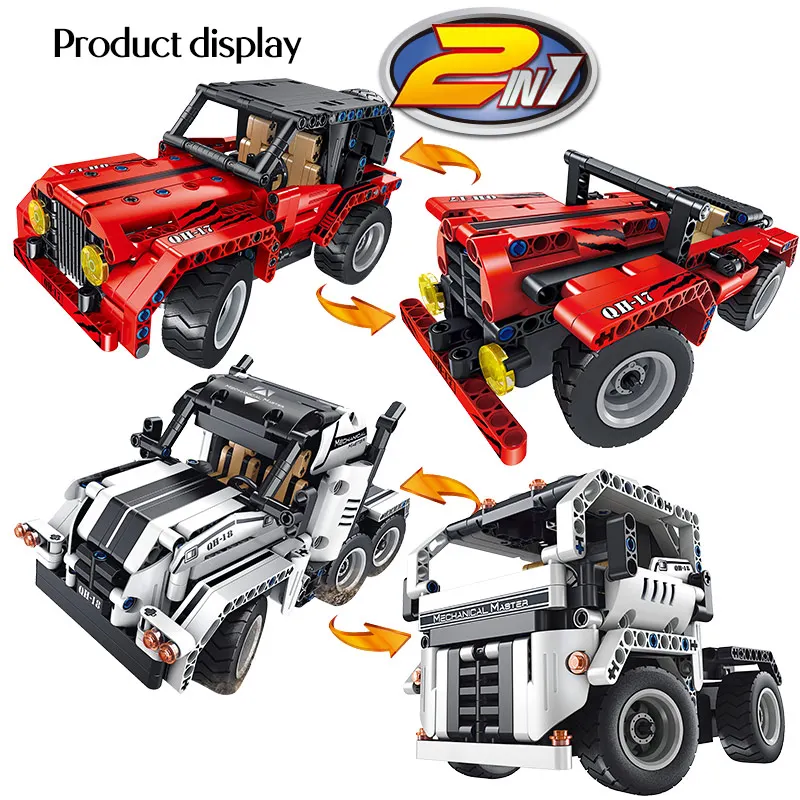 RC 2,4 Ghz City Technic RC автомобиль строительные блоки двойной режим Wrangler гоночный автомобиль кирпичи дистанционного управления автомобиля игрушки для детей
