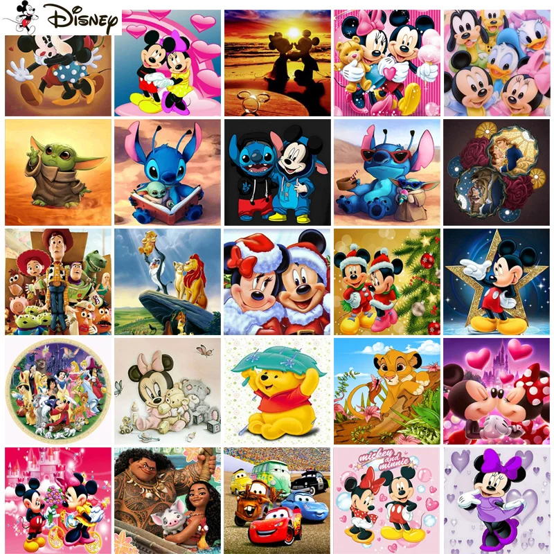 5D DIY Diamond Painting classic Disney Diamond Painting Cross Stitch Pattern 5D Diamond Embroidery "Cartoon Mickey Mouse Winnie the Pooh Lion King" diamond Art rhinestone diamond dotz