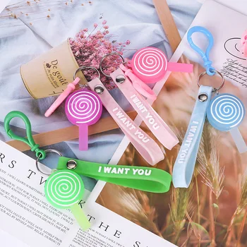 

Simple Useful Lollipop Design Fashion Young People Color Keyring High Quality Creative Girls & Students Multicolor Rope Keychain