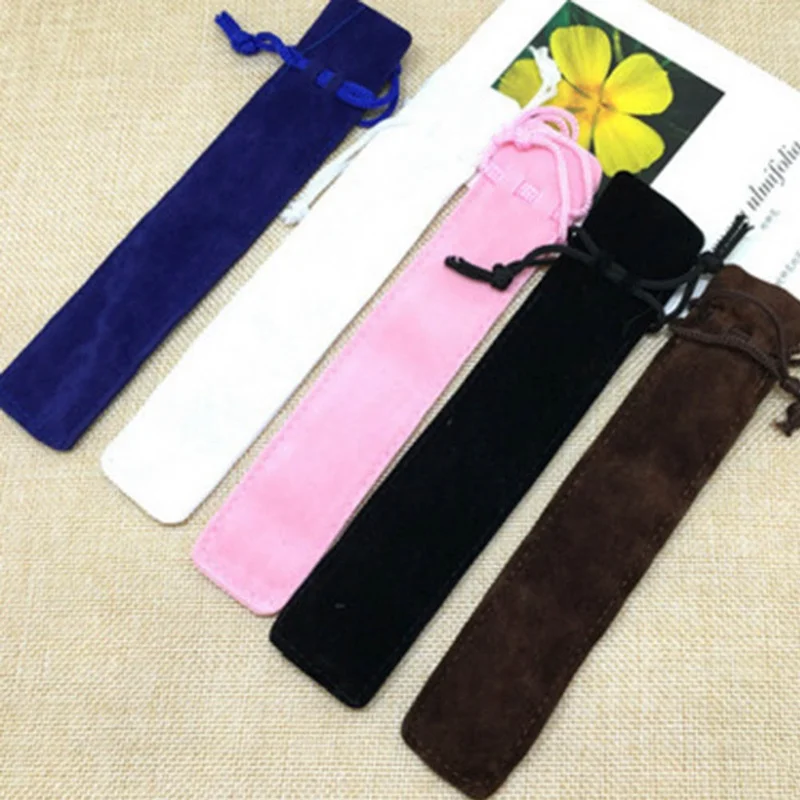 

1Pc Double-Faced Flannel Set Thickening Pen Set Crystal Pen Bag Bundle Velvet Pencil Case