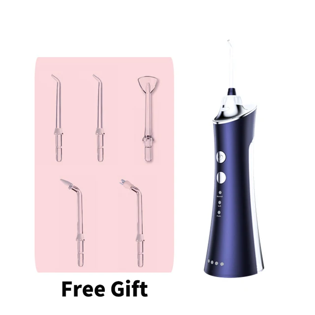 Oral Irrigator Water Flosser Dental Jet Usb Rechargeable Portable Waterpik Tooth Ultrasonic Waterpulse Waterproof Teeth Cleaner Quiet Blue