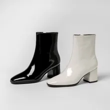 Ytmtloy – bottes Sexy à talons hauts pour femme, chaussures élégantes en cuir blanc et noir, à la cheville, à la mode, nouvelle collection automne hiver 2022