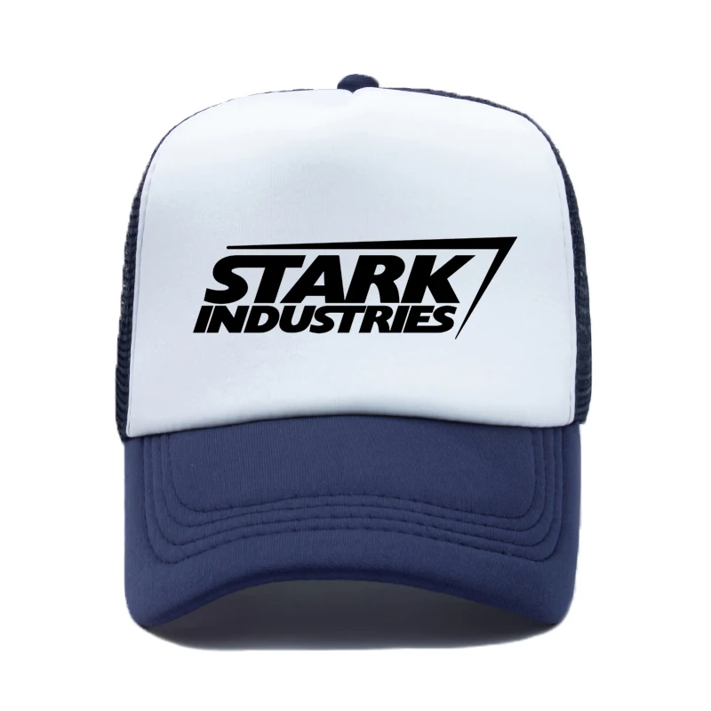 Черная регулируемая хлопковая сетчатая шляпа с логотипом Marvel comics stark industries