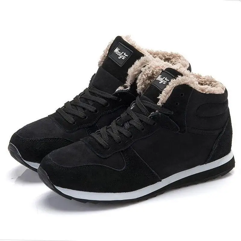 Men Boots Winter Sneakers Winter Snow Boots Man Lace-Up Suede Ankle Flat shoes Male Vulcanized winter snow boots men boots