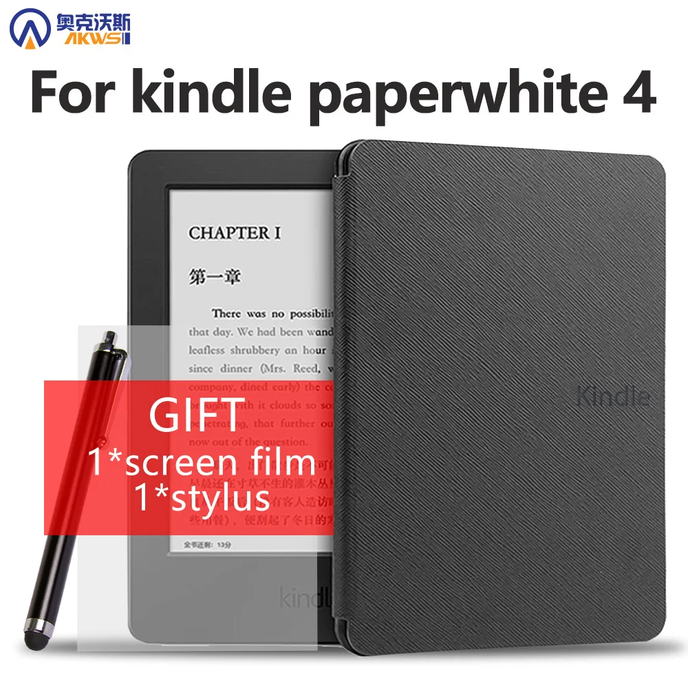 Из искусственной кожи чехол для Kindle Paperwhite 4 10th E reader 2018 Auto Sleep|Чехлы планшетов и