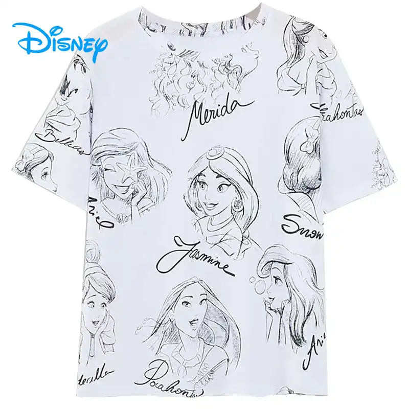 ディズニープリンセスtシャツ白雪姫アリエルシンデレラベルジャスミンtシャツの女性ヴィンテージ夏カジュアルtシャツトップスファム Blanket Swaddling Aliexpress