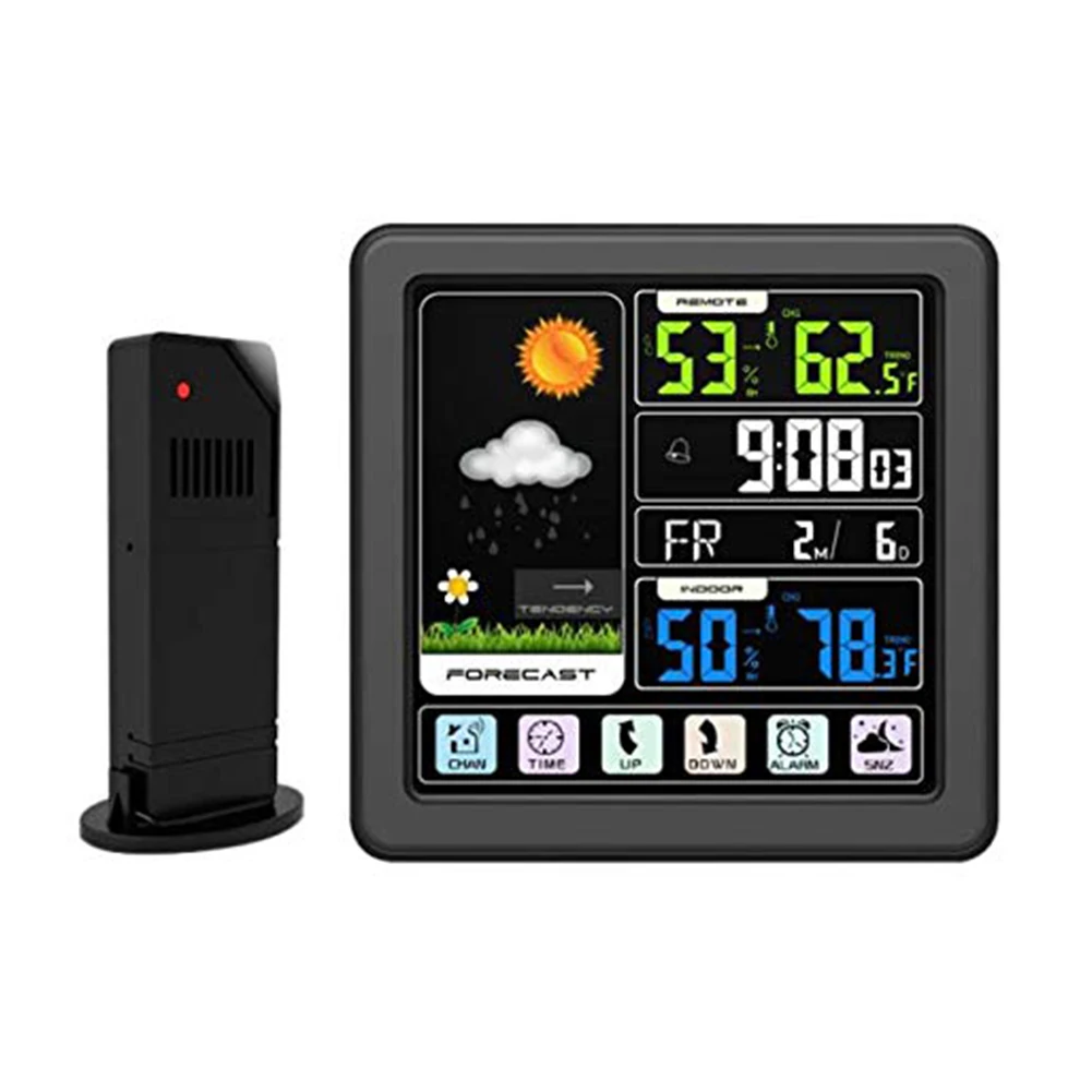 

TS 3310 USB Charging Wireless Mini Outdoor Digital Temperature Sensor Weather Station Forecast HD Touch Screen Humidity Indoor