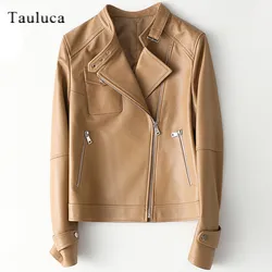 Genuine Leather Jacket Women Fashion Real Sheepskin Coat  Motorcycle Biker Jacket Female Autumn Winter Sheep Outwear Plus Size