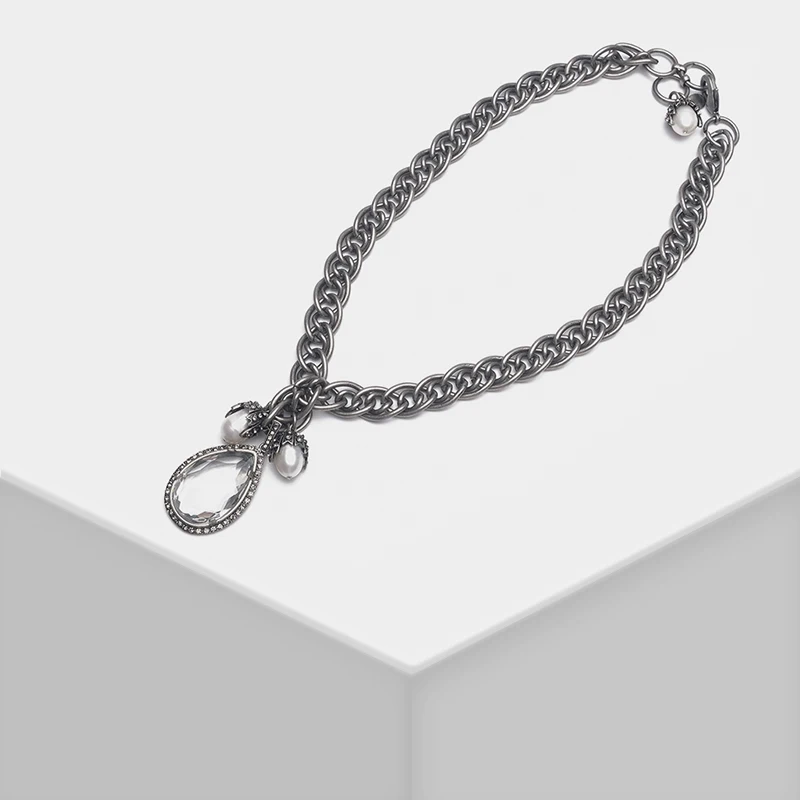 Online Collar de perlas vintage con diseño de gota de agua