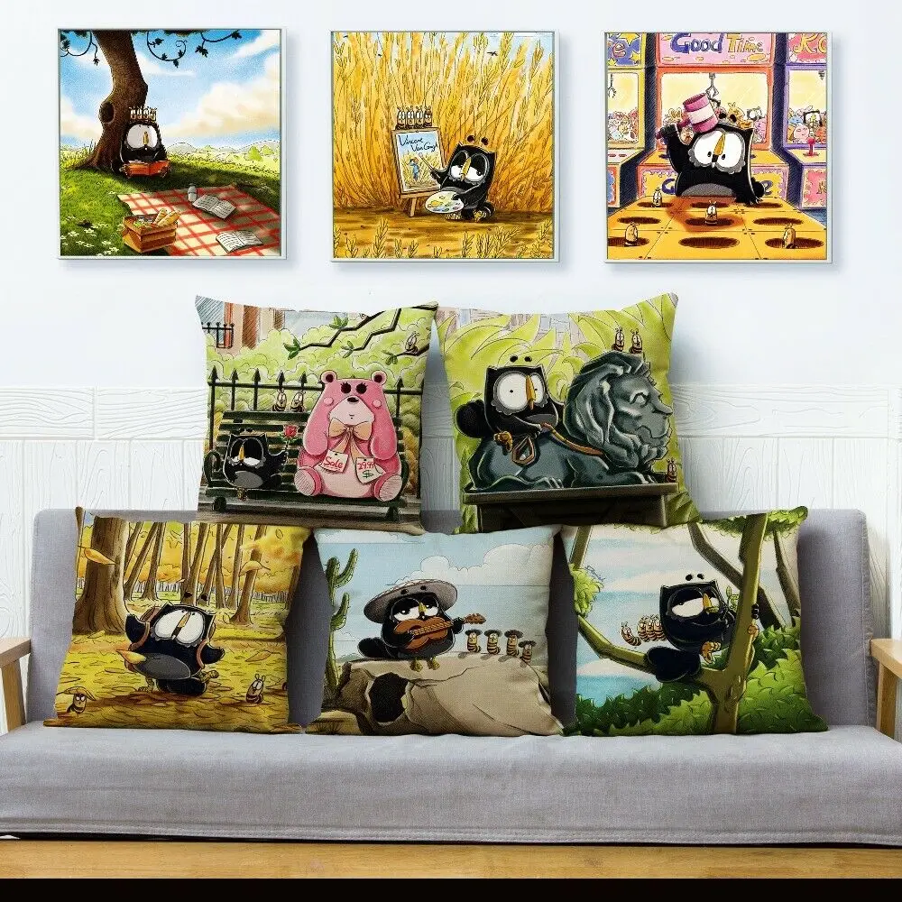 Милая мультяшная дорожная подушка с совой наволочка для подушки чехлы