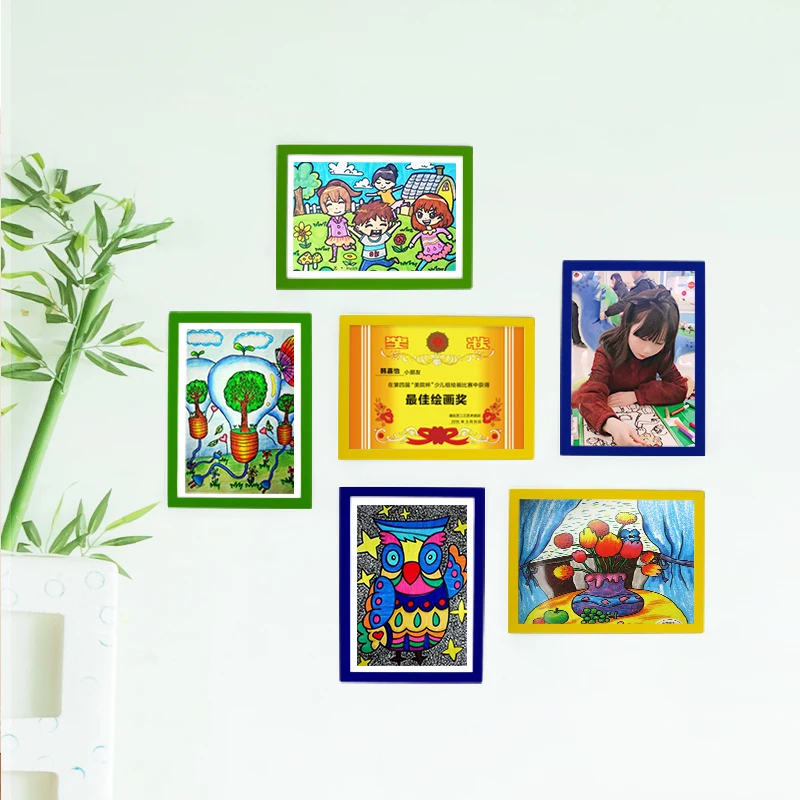 sviao A4 Magnetic Presentation Board PVC Frame Fridge Elevator Art Work Picture Wall Mounted Soft Poster Holder