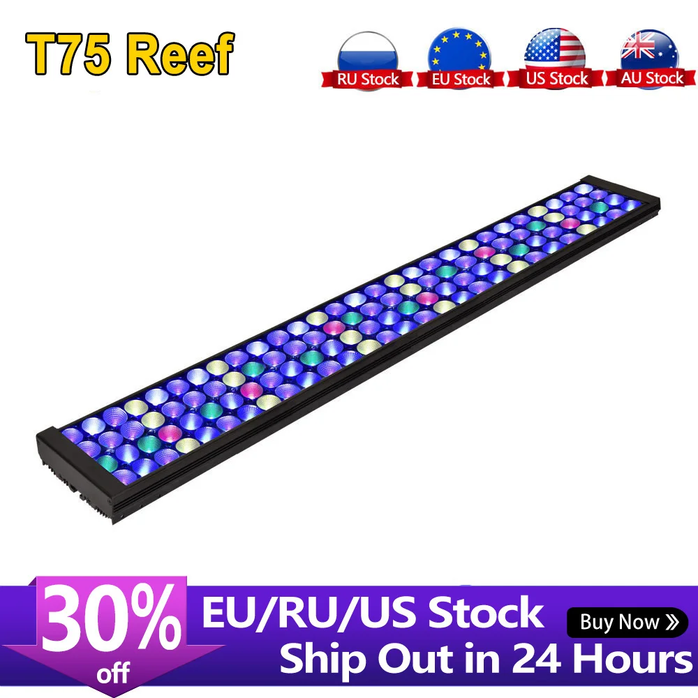 PopBloom-Lámpara de iluminación LED para acuario, luz de tanque, coral, marino, 36 pulgadas, 3 pies, 80-100cm, Turing75