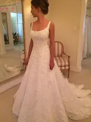 Элегантные кружевные свадебные платья с аппликацией 2019 летние без рукавов с открытой спиной Свадебные платья с глубоким вырезом длиной до