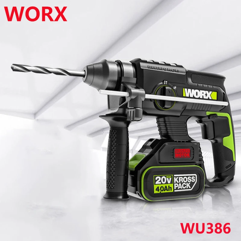 Перкуссионная ручная электрическая дрель WORX WU386 беспроводной электроинструмент