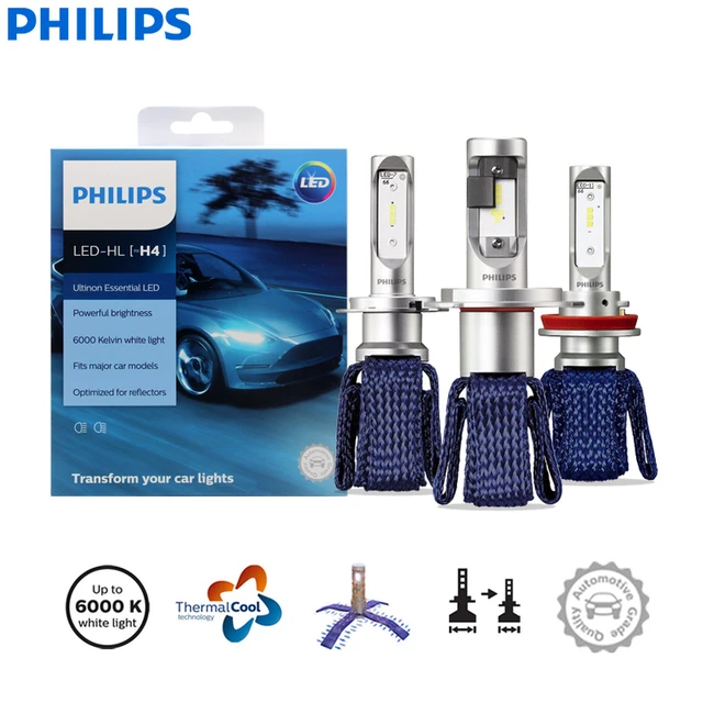 Philips Ultinon Essential Led H4 H7 H8 H11 H16 Hb3 Hb4 H1r2 9003 9005 9006  9012 12v Uex2 6000k Auto Headlight Fog Lamps (twin) - Car Headlight Bulbs( led) - AliExpress