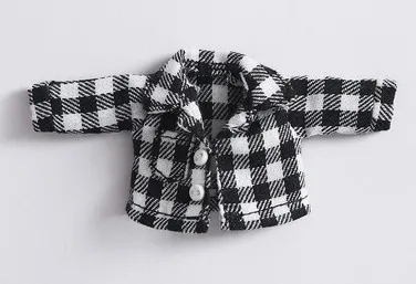 [1/12 кукла рубашка] OB11 Топ OB11 одежда(Fit Ob11, obitsu11, BJD12, 1/12 куклы - Цвет: black-white