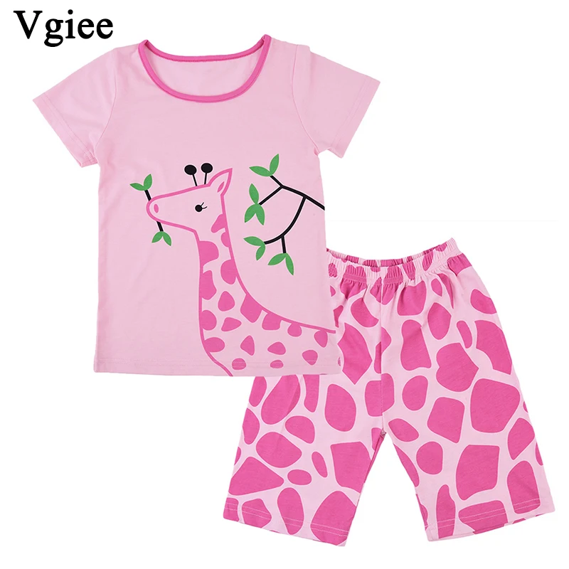 

Vgiee Kids Clothes Girls Boutique Kids Clothing 2019 Fashion Summer Cartoon Giraffe Girls Clothes Christmas Outfits CC154