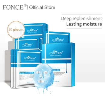 

Fonce 10pcs Women Hyaluronic acid Silk Mask for the face Moisturizing Oil control Depth Replenishment Shrink Pores Bright Skin