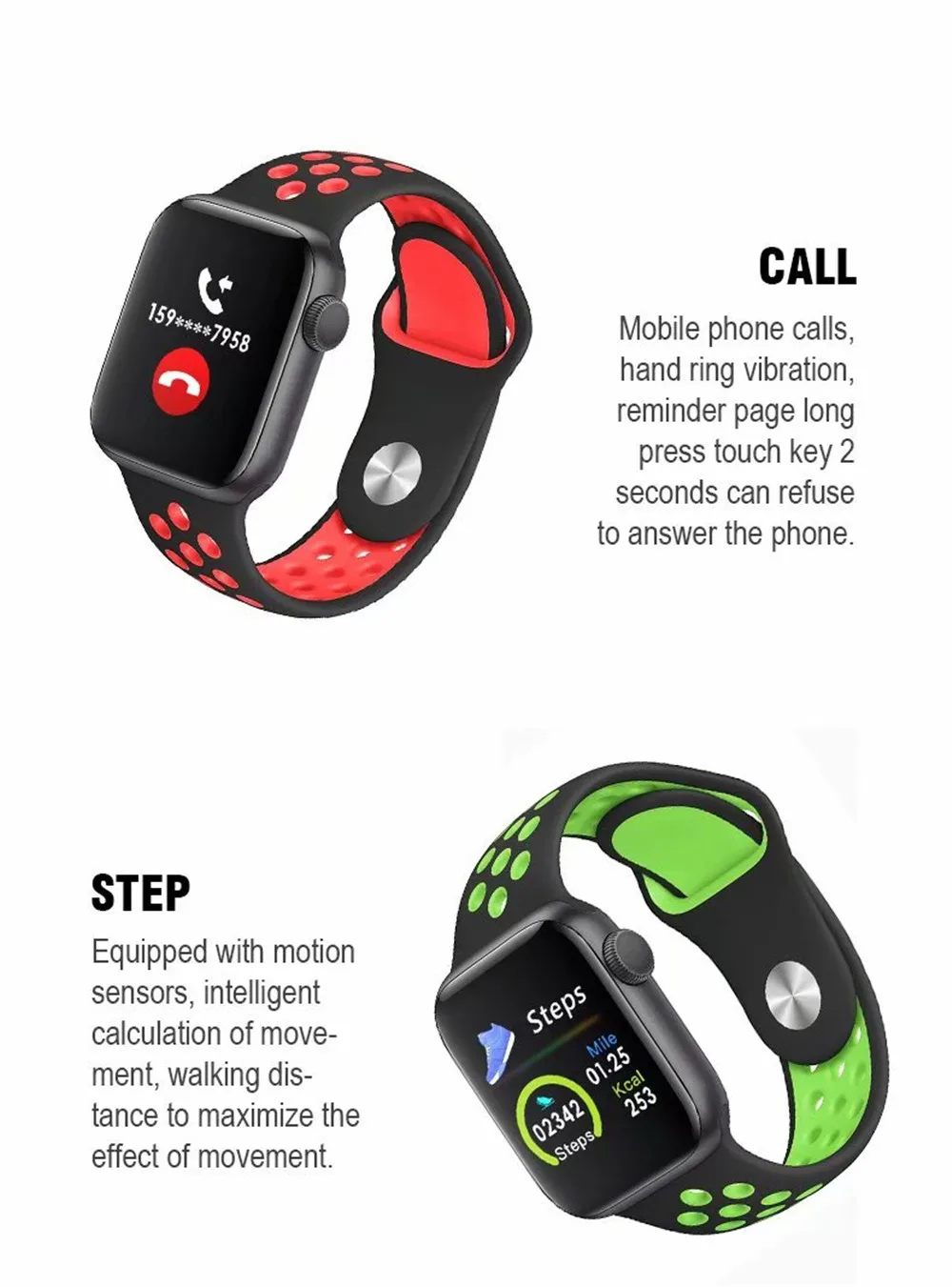 W5 Водонепроницаемый Bluetooth Смарт-браслет, Смарт-часы для мужчин, фитнес-браслет, спортивные часы для Apple watch, женские Смарт-часы
