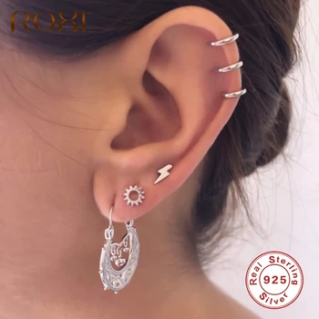 

ROXI Three Layers Simple Lines Fake Piercing Ear Clip Earrings for Women Girls Wedding Birthday Earrings No Piercing 925 Silver