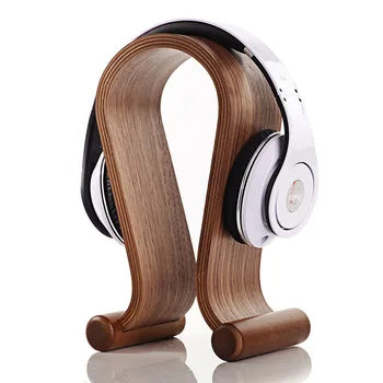 

Hot selling Omega Shape Wood Stand Bracket Wooden Headset Display Bracket for A K G Sennhei Grado Sony large size headphones