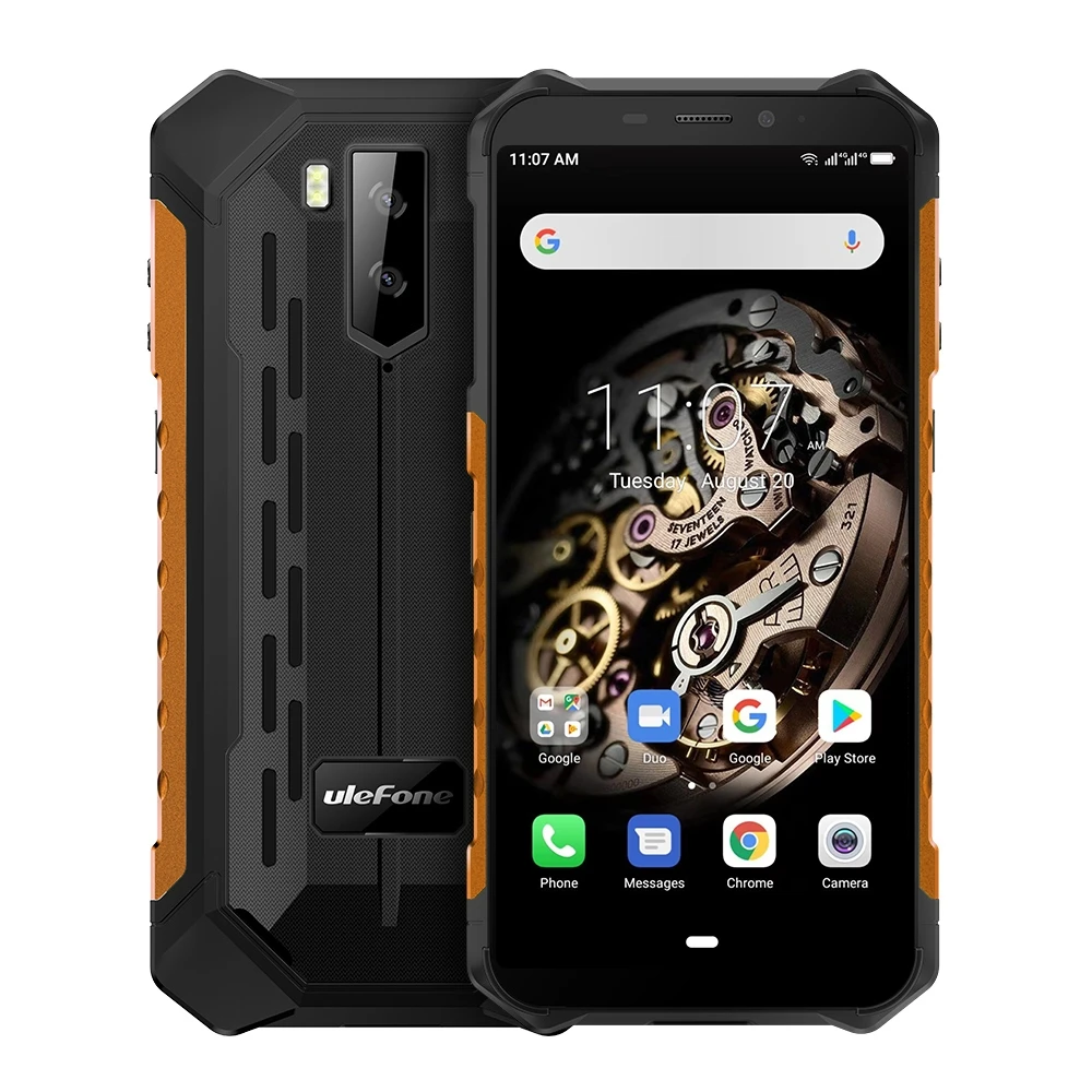 Ulefone Armor X5 прочный мобильный телефон 5,5 "Android 9,0 MTK6763 Восьмиядерный мобильный телефон 3 ГБ + 32 ГБ Face ID 5000 мАч OTG NFC Смартфон