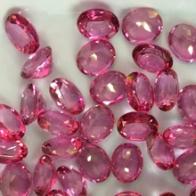 2 шт Розовый Топаз натуальный незакрепленный драгоценный камень овальный граненый 7X9 мм шарик для Инкрустированного серебра 925 Ювелирное кольцо ожерелье DIY ICNWAY
