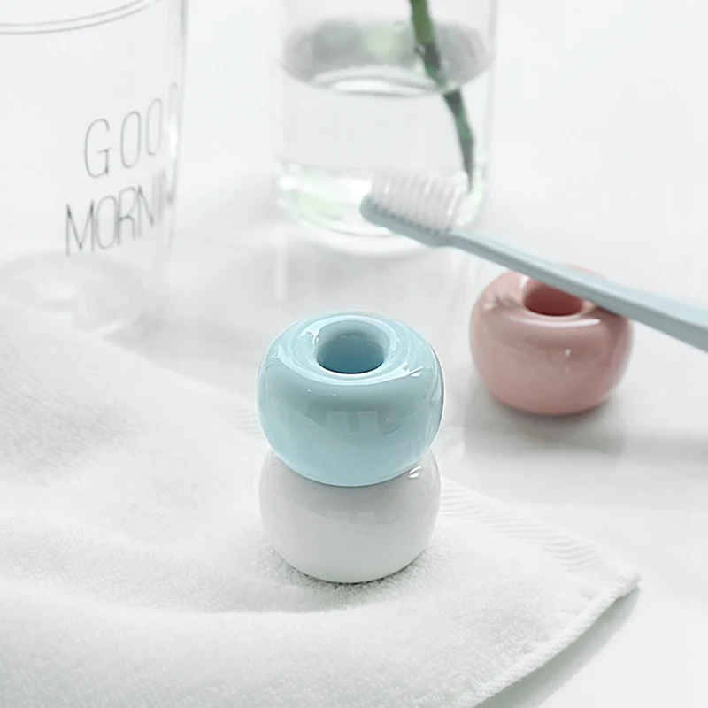 5pcs Multi-function Creative Ceramic Toothbrush Holder Storage Rack Bathroom Shower Tooth Brush Stand Shelf Bath Accessories