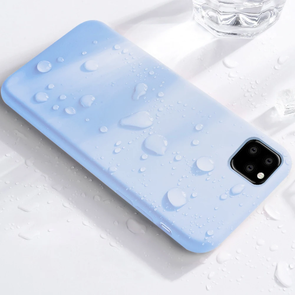 Мягкий силиконовый чехол ярких цветов для iPhone 11 Pro Max противоударный защитный ТПУ